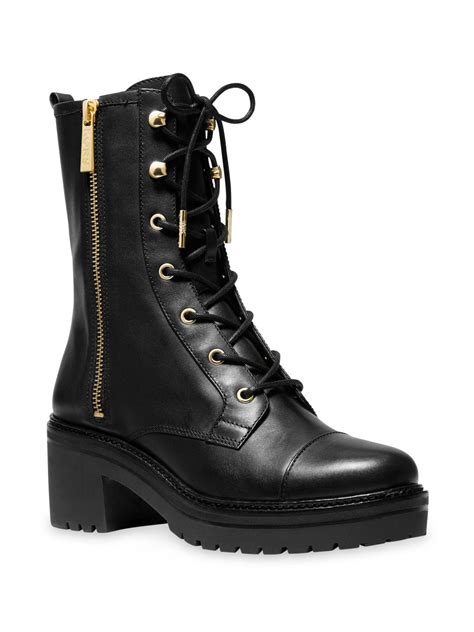 michael kors anaka leather combat boots|Anaka Leather Combat Boot .